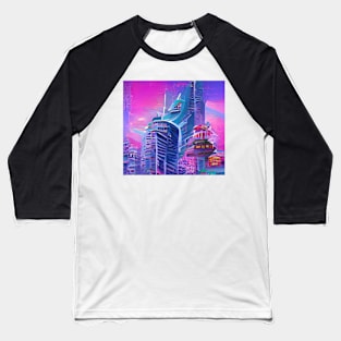 Vaporwave City Baseball T-Shirt